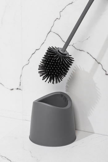 Porsima Sb-776 Silicone Wc Toilet Bathroom Sink Brush Toilet Bowl Cleaning Brush Anthracite