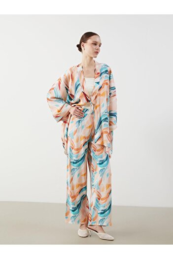 LC Waikiki Patterned Women's Trousers with Elastic Waist (S5)