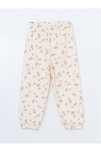 LC Waikiki Floral Girl's Tracksuit Bottom with Elastic Waist (S5)