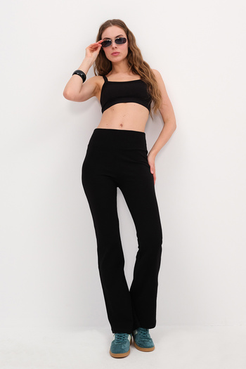 Addax Wide Waistband Flared Leggings Tyt 251017