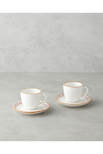 English Home Vivara Bone Porcelain 12 Piece Coffee Cup Set for 6 People 90 ml Pink