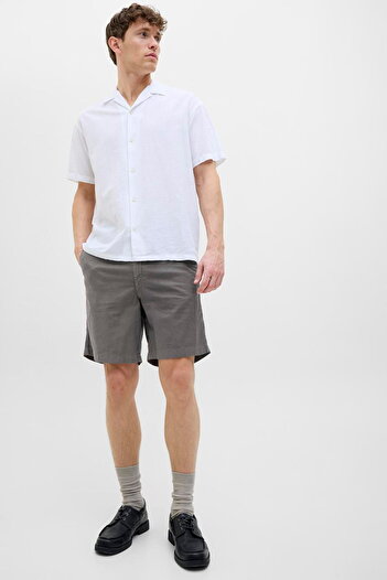 Jack & Jones Erkek Keten Karisimli Sort - Jaiden