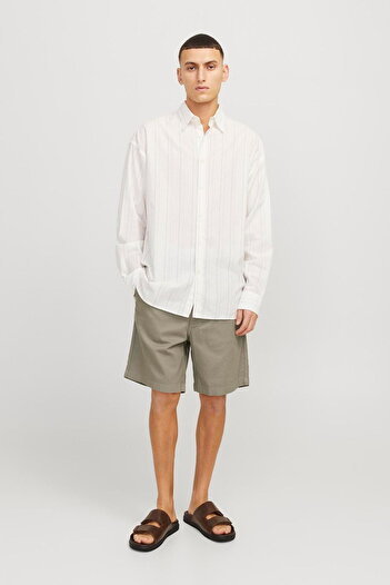 Jack & Jones Erkek Keten Karisimli Sort - Jaiden
