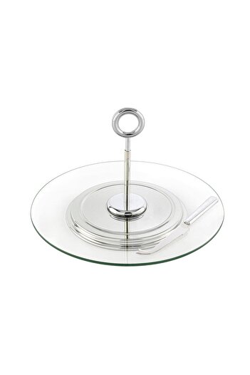 Mikasa Moor Glass Cheese Serving Plate Set 31X20Cm