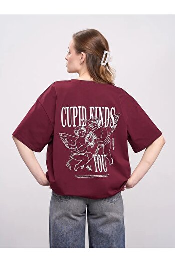 PENTHİLUS T-Shirt with Print Angel Wings Short Sleeve and Round Neck