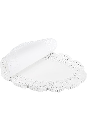 Dekals 50 Adet OVAL Sunumluk Kağıt 26x36 cm Kağıt Dantel Tabak Altlığı