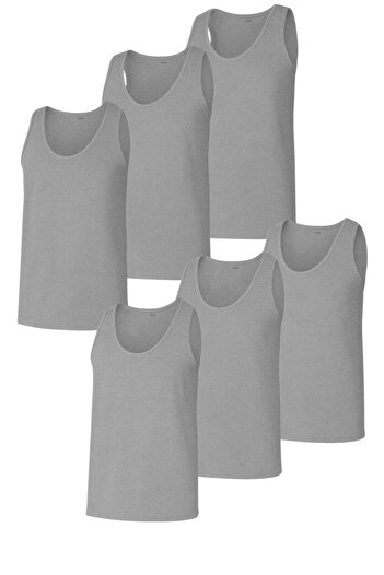 Line Smart 6 Pack Women's Gray Cotton Camisole Thick Strap Undershirt