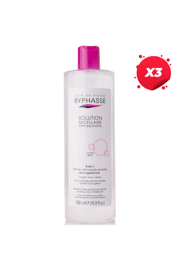 BYPHASSE X3-BYPHASSE MICELLAR WATER 500ML CLEAR SKIN