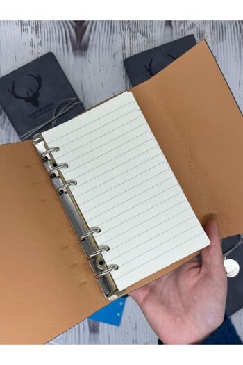 Kağıt Gemi Dükkan Keep on Going Binder Leather Cover Storage File Gray Color Special Design Agenda/Notebook/Folder