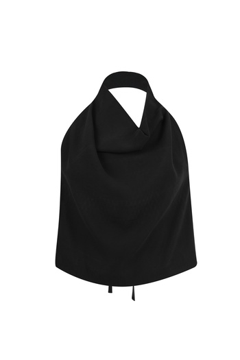 La Sarta Saller Back Low-Cut Special Soft Textured Degaje Collar Blouse