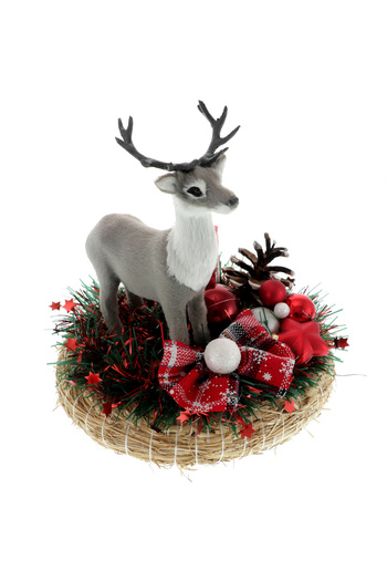 GiftExpress Christmas Arrangement with Grey Reindeer