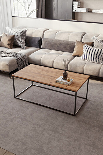 Durusilya Mobilya Metal Ayaklı Orta Sehpa Dekoratif Modern Sehpa 110x55cm