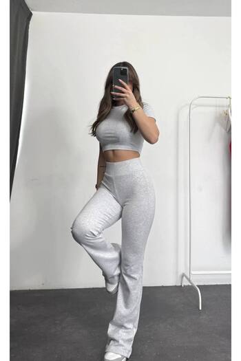 ZF BUTİK Crop Trousers Double Set