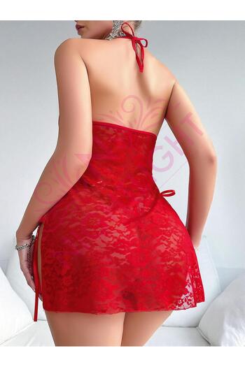 DoDe Flora Halter Neck Bow Fancy Mini Nightgown 7029 Nightlight