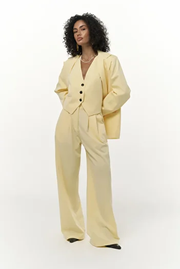 MAİ COLLECTİON Kaylee Yellow Palazzo Pants