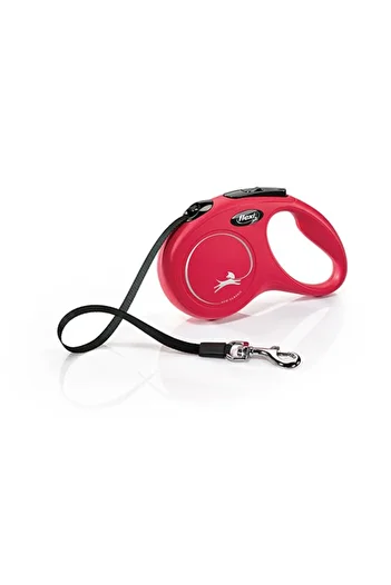 Flexi New Classic Stripe Automatic Dog Walking Collar Small Red 5 Mt