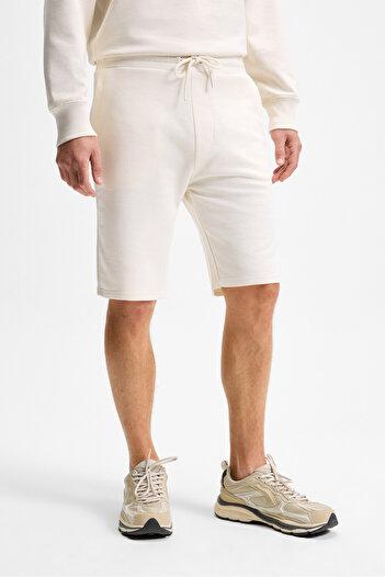GRIMELANGE Grexon men's cotton regular fit ecru shorts & bermuda