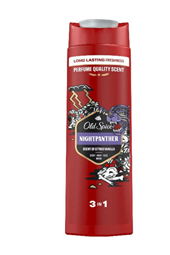 Old Spice Night Panther Shower Gel and Shampoo, 400 ml