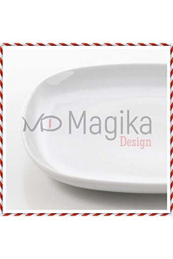 Magika Design Md Vardera White Porcelain Dessert Plate - 18X18 cm