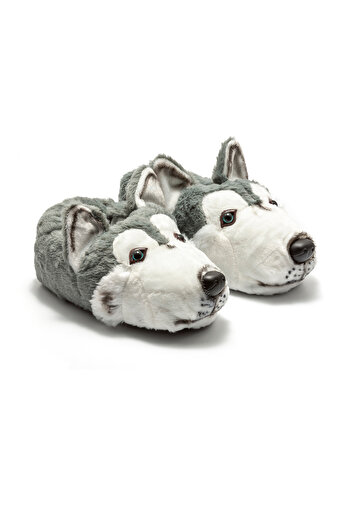 Twigy Siberia Women's Waiter Size Animal Slippers Gray 36/41