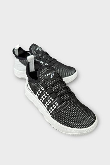 Liger Çocuk Triko Akıllı Bağcık Aqua Spor Ayakkabı SİYAH