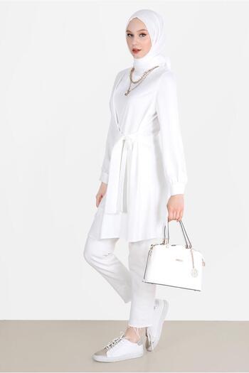 Alvina TIE-DETAIL TUNIC WITH ZIPPER ON THE BACK 42585