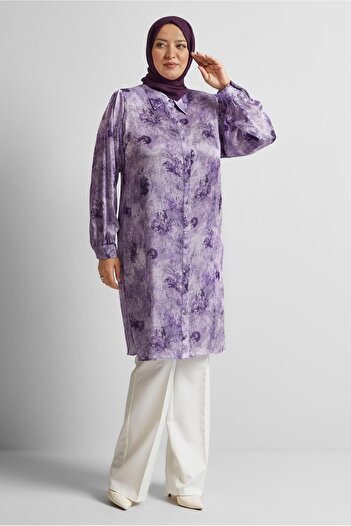 Alvina Patterned Satin Tunic 20738