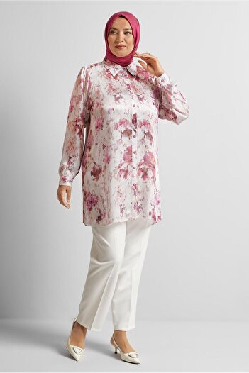 Alvina Patterned Satin Tunic 20708