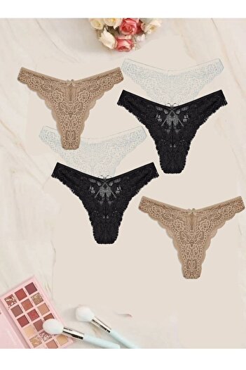 GECKO COLLECTION Γυναικεία εσώρουχα Brazilian Lace Πακέτο 6