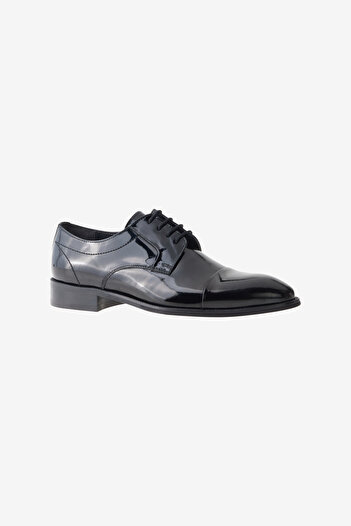 ALTINYILDIZ CLASSICS Men's Black 100% Leather Comfortable Sole Classic Patent Leather Shoes