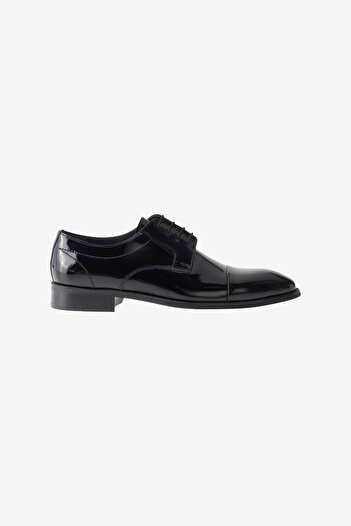 ALTINYILDIZ CLASSICS Men's Black 100% Leather Comfortable Sole Classic Patent Leather Shoes