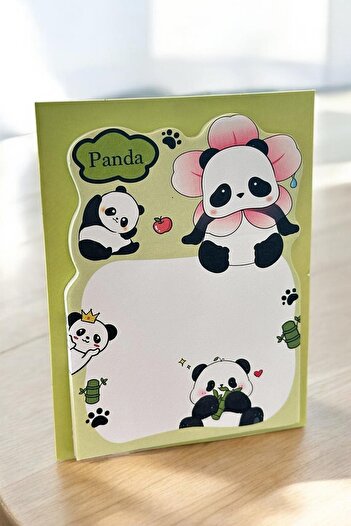 TAKIŞTIR Green Color Panda Figured Adhesive Note Paper