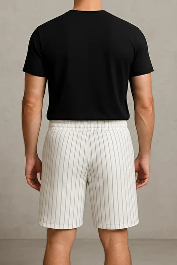 Altamira Men's White Zr Crepe Patch Shorts