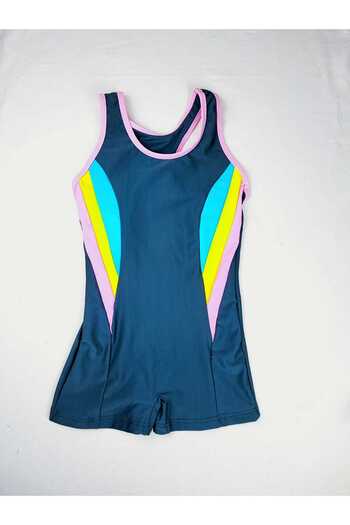 Lio20 Girl's Lycra Shorts Swimsuit-Anthracite-Age 7-16