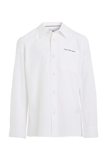 Calvin Klein Boys White Ceremony Poplin Shirt
