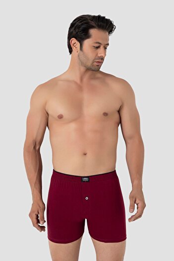 Arma Yıldız Claret Red Men's Boxers - Pack of 3 100% Cotton Combed Cotton