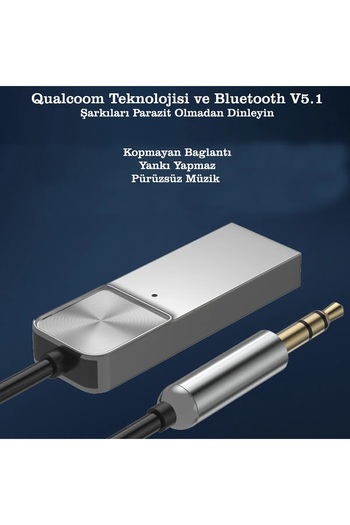 MAXGO 3128 Usb Wireless Bluetooth Araç Kiti Hifi Stereo Ses Alıcısı Aux 3.5mm Adaptörü Bluetooth 5.1