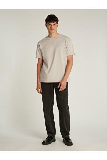 Calvin Klein Men Beige Short Sleeve T-Shirt