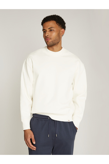 Calvin Klein Calvin Klein Men White Interlock Crew Neck Pullover Sweatshirt