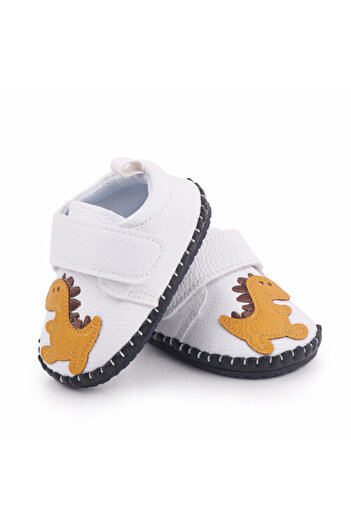Superbaby Pantofiori albi pentru baietei - Dino