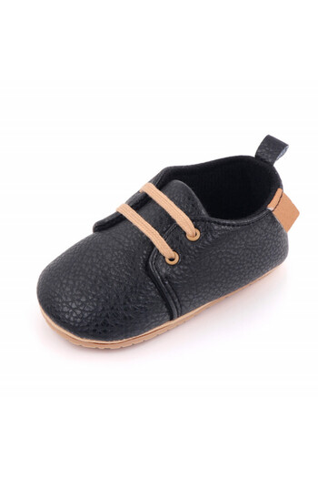 Superbaby Pantofiori eleganti negri cu sireturi