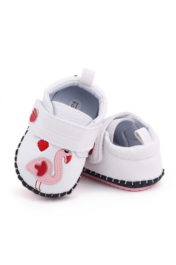 Superbaby Pantofiori albi pentru fetite - Flamingo