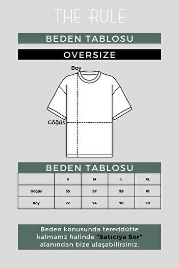 THE RULE Unisex Festina Lente με στάμπα Oversize 100% βαμβακερό μπλουζάκι με φαρδιά κοπή με υφή RF0516