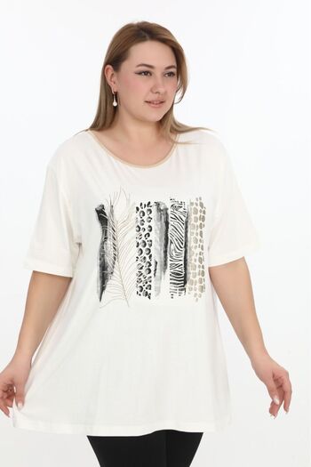 lovedrobe Women's Large Size Tunic 687 Blouse Tunic-White - 54