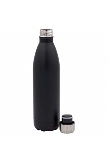 PUFO Classic metal thermos bottle for drinks, isothermal, 500 ml, black