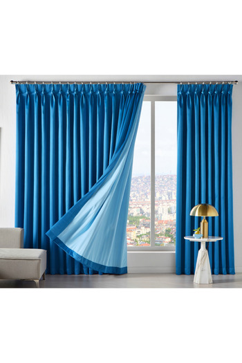 MebelPort Curtain Dauble Blackout Blackout Curtain Single Wing 1X2 American Pleated Background Curtain