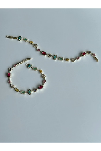 Store Multicolor Asymmetrical Stone Detailed Bracelet