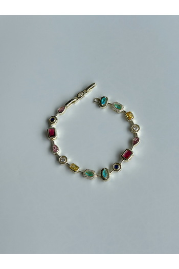 Store Multicolor Asymmetrical Stone Detailed Bracelet