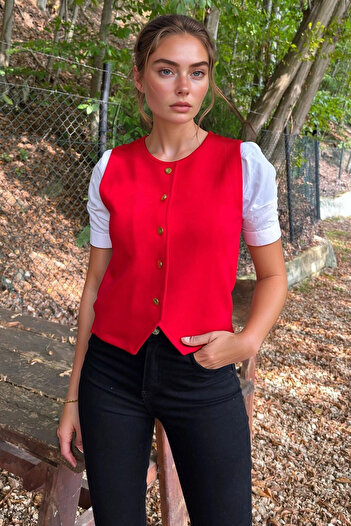 bacc Women's Red Comfortable Fit Vest Bcbsk-25700-3674