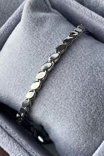 Vitastyle Silver Color Barley Chain Steel Bracelet